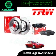 TRW  Saga Iswara/LMST 12V Front Disc Rotor  & Brake Brake Pad