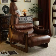 Single sofa chair, Jersey Island living room home use, mid-century style leather sofa, leisure sofa,