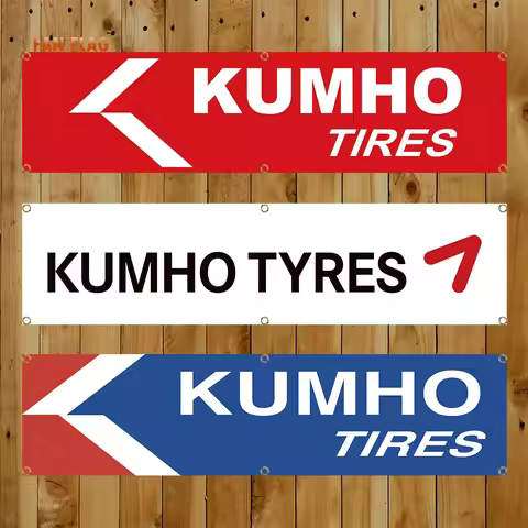 60x240cm Auto Parts-Kumho Tires Banner Flag Polyester Printed Garage or Outdoor Decoration Tapestry