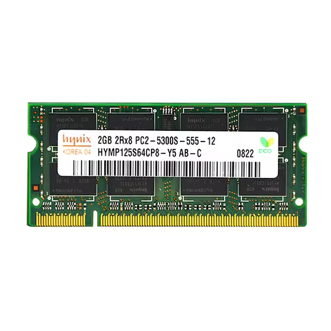 Dual Channel SDRAM RAM 2GB 2Rx8 PC2-5300S-555-12-HYMP125S64CP8-Y5 AB-C 200Pin 1.8V SODIMM Ram 2 GB M