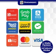 Sticker Only | Self-Adhesive Sticker | Payment e-Wallet Sticker | s e-Wallet Sticker | PVC Sticker