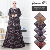 gamis jumbo kekinan hanna #3 bahan denim diana premium fashion muslim - black