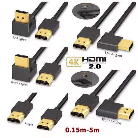 90/270 Degree Angle HDMI Cable 4K/60Hz HDMI-Compatible 2.0 Cable Video Audio HDMI Cable 0.15M 1M 3M 
