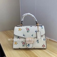 🎀順豐包郵 全新Coach Tilly Top Handle 18 白色花卉 皮革