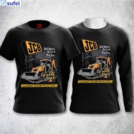 sufei-Tshirt backhoe JCB baju  lengan pendek dan panjang warna hitam