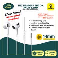 Baseus H17 Headset Handsfree Encok Jack 3.5mm Wired Earphone MIC