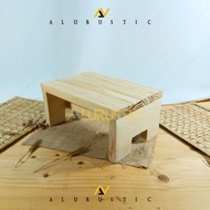 KAYU Virnish PREMIUM WOODEN SHORT CHAIR / WOODEN SHORT SITTING Stool WOODEN Squatting CHAIR / Squatt