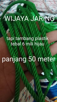 tali tambang plastik 6 mili hijau panjang 100 meter