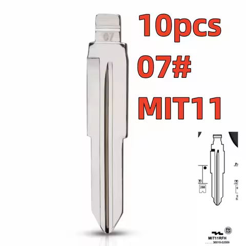 10pcs 07# MIT11 Key Blanks MIT11R Metal Uncut Blank Flip Remote Key Blade for MIT for Keydiy KD VVDI