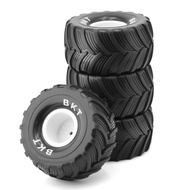 Hard Plastic Wheels Rims 12mm Hex 1/10 Rubber Buggy Off Road Tyres OD 100mm for 1/16 1/12 1/14 Scale