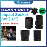 1/2" Impact Socket 12 Point (8mm - 30mm) Black Hardened / Box Socket 1/2" 12PT