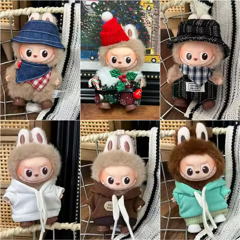 For 4.0 Pin for Love Labubu Clothes Accessories Clothes hat with free shoes suit For Labubu V4 Outfi