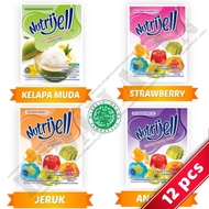 [12Pcs] Nutrijell agar-agar Powder /Jelly Coconut Flavor Young Orange Grape Laici Strawberry 15gram