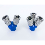2-prong/3-prong quick coupling - Pneumatic 2-prong/3-split pin - Double pneumatic quick connector