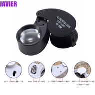 JAVIER Foldable Magnifier, Handheld Folding 40X Magnifying Glass, Pocket Diameter 25mm LED 40X Jewel