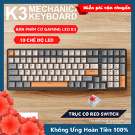Bàn Phím Cơ Cao Cấp K3 Premium Gaming Nhiều Chế Độ Led Cực Đẹp Trục Cơ Học Red Switch Dùng Cho Máy T