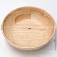 【HOT NEW】 Japanese Style Wooden Bowl Rubber Wood Lightweight Salad Bowl Soup Bowl Rice Bowl Dough Kn