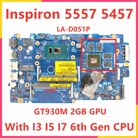For Dell Inspiron 5557 5457 Laptop Motherboard CN-02XPMY 042VN5 With 4405U i3 i5 i7 6th Gen CPU GT93
