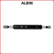 ALBIN Thread Plug Gauge, Steel Material M5x0.8 Double Ends Thread Gauge, Durable Black 6H Tolerance 