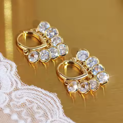 JUWANG France 2022 Trend Luxury Atmosphere Earrings Delicate Romantic Zircon Fine Anniversary Earrin