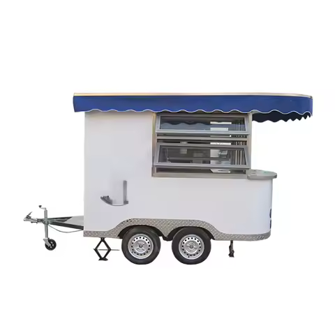 4 Wheels Food Truck Mobile Trailer Street Food Cart for Soft Ice Cream Hot Dog Coffee Cart Vending K
