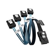 Mini SAS to 4 SATA Cable, 36 Pin SFF 8087 Host/Controller to 7 Pin SATA Target/Backplane, Compatible