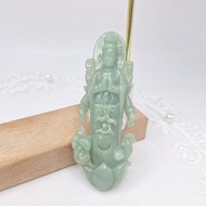 溫潤老種油綠手工雕刻千手觀音吊墜 |天然緬甸玉A貨翡翠
