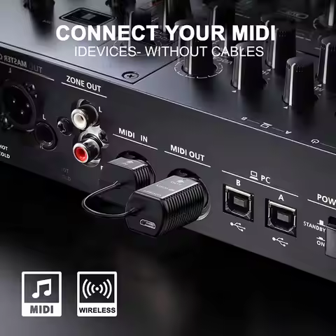 Lekato MS1 Wireless MIDI for iOS/Mac Plug & Play Adapter Connect Keytar,Digital Piano,EWI to iPad/iP