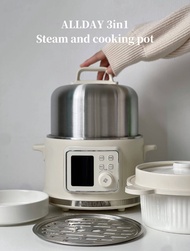 ALLDAY 3in 1 小型多功能蒸煮炖锅/ ALLDAY Stainless Steel Multifunction Electric Steamer