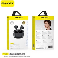 AWEI T108 TWS True Wireless Headset Bluetooth Earphone BT6.0 In-ear Earphone HIFI For All Smartphone