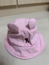 嬰兒帽子 4個月-1歲可戴 小粉紅帽子