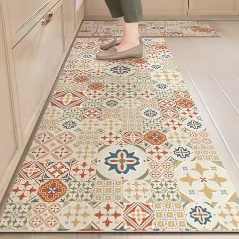 Long Kitchen Carpet Rug Long Non Slip Rubber Kitchen Soft Area Rug- Cushioned Comfort Mat for Kitche