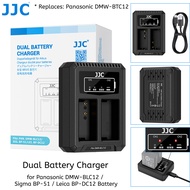 JJC DMW-BTC12 Dual Battery Charger for Panasonic DMW-BLC12 BP-51 BP-DC12 Battery of Lumix G95 G85 GH
