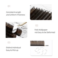 Nagaraku DARK BROWN ELLIPSE EYELASH EXTENSION SPLIT EYELASH SOFT EYELASH