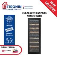 EuropAce 98 Bottles Dual Zone Wine Chiller EWC8981DBK