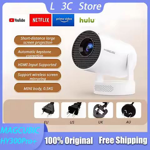 MAGCUBIC Projector HY300 PRO+ 4K Home Cinema Outdoor Projetor Wifi6 BT5.4