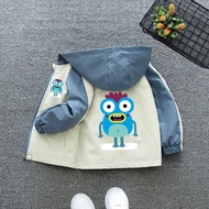 ZZOOI Spring Boys Hooded Jacket Windbreaker Cute Cartoon Dinosaur Coat Children Boy Baby Fashion Out