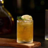 Garafa Gelas Whisky Striped Rock Highball Glass Heat Resistant 250ml transparant