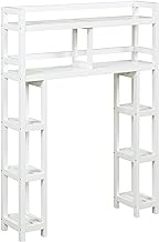 NewRidge Home Solid Wood Dunnsville 2-Tier Space Saver with Side Storage for your Bathroom, White