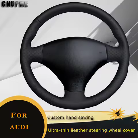 DIY Car Steering Wheel Cover Leather For Audi A2 8Z A3 8L Sportback A4 B6 Avant A6 C5 A8 D2 TT 8N S3
