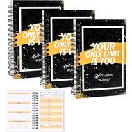 3 PCS Fitness Tracker Journal Portable Workout Notebook 90-Day Exercise Planner for Record Your Dail