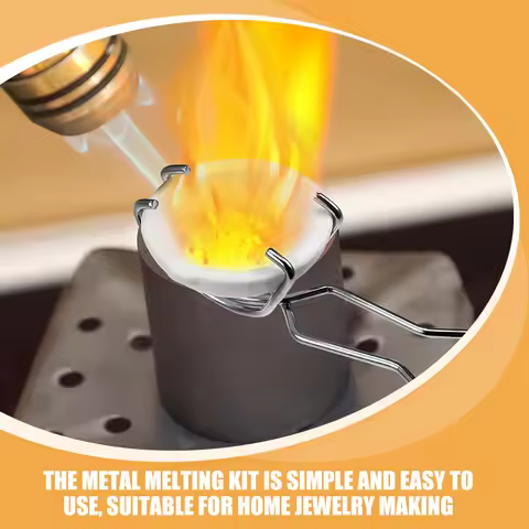 1 set Crucible Kit Jewelry Casting Tools Stainless Steel Melting Set High Temp Resistant for Metal S