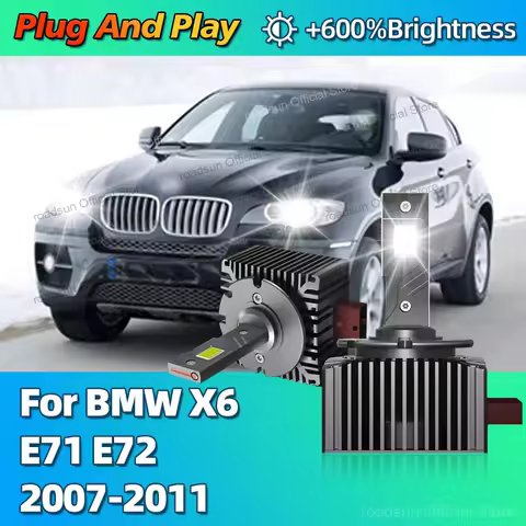 LED Headlights HID D1S Turbo Car Light Bulbs 30000LM Two-sided CSP Chip For BMW X6 E71 E72 2007 2008