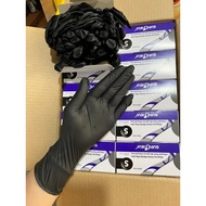 Box Of 10 Genuine Nitrile Black superior Medical Gloves, Specializing In Health And Food.