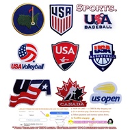 Heat ironed Patch embroidered with SPORTS BRAND logo N87