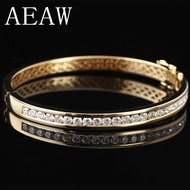 Solid 10K 585 Yellow Gold 2.2 CTW F Color 20pcs 3mm Moissanite Bangle Bracelets Lab Diamond Bangle 1