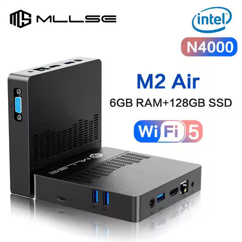 MLLSE Mini PC M2 Air Intel Gemini Lake N4000 Intel J3710 Windows 11 6GB RAM 128GB ROM Dual-Band WiFi