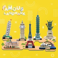 Taipei Building Blocks Assembly Eiffel's World-Renowned Architecture Model