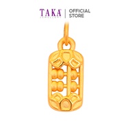 TAKA Jewellery 999 Pure Gold Pendant Abacus