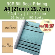 A4 (21cm x 29.7cm) NCR Bill Book Custom Printing Receipt Invoice Payment Voucher BillBook CUSTOM MAD